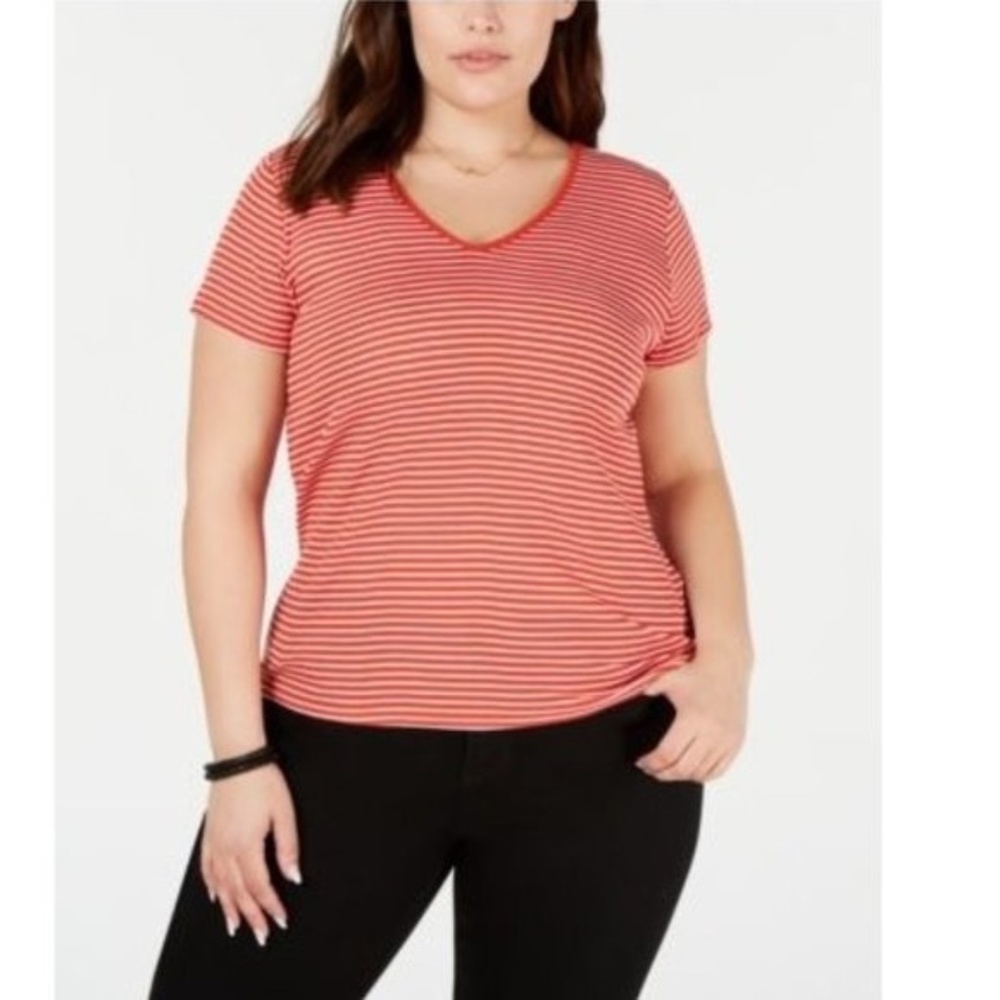 Planet Gold Trendy Plus Size Striped T-Shirt